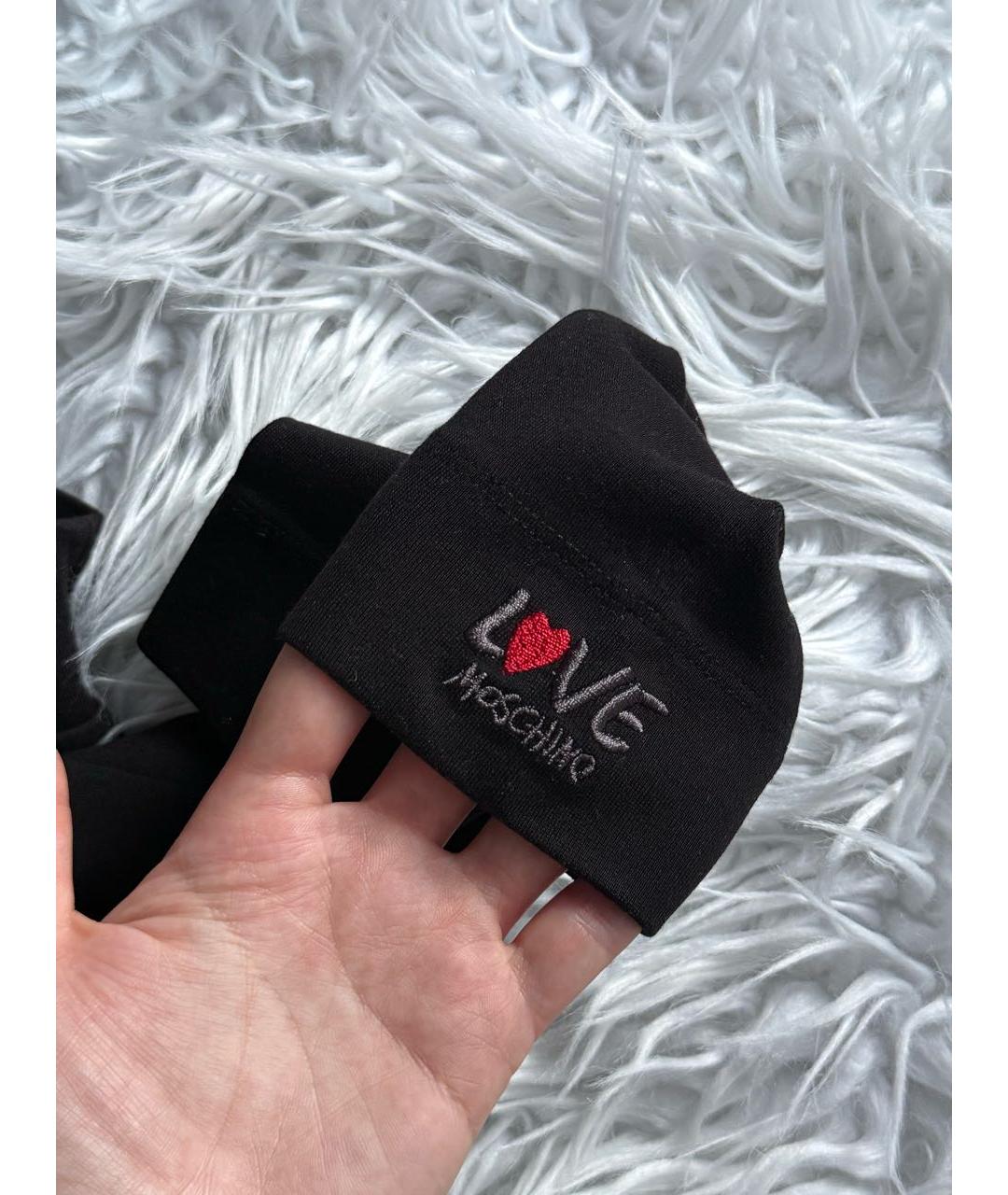 LOVE MOSCHINO Черное вискозное повседневное платье, фото 5