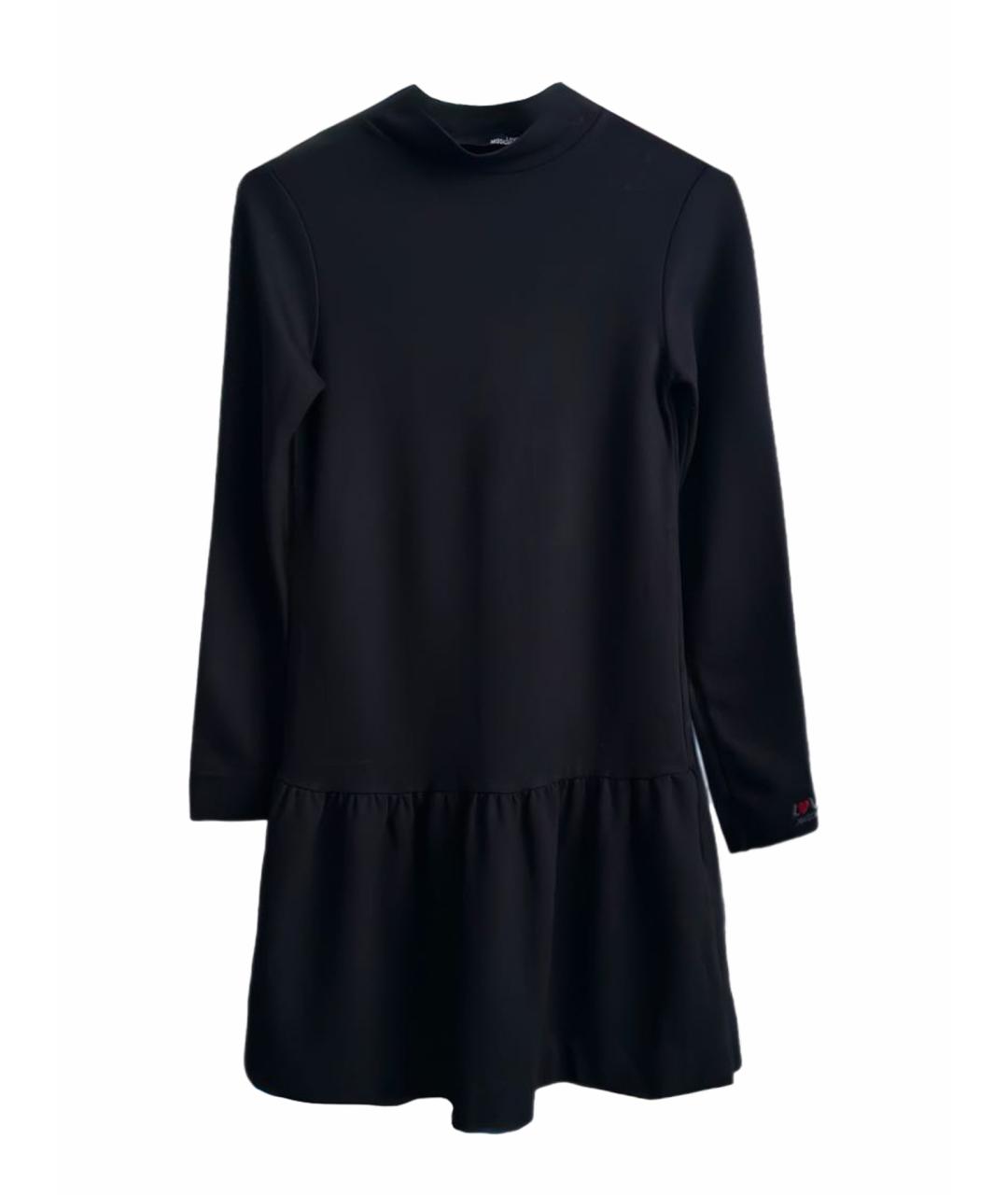 LOVE MOSCHINO Черное вискозное повседневное платье, фото 1
