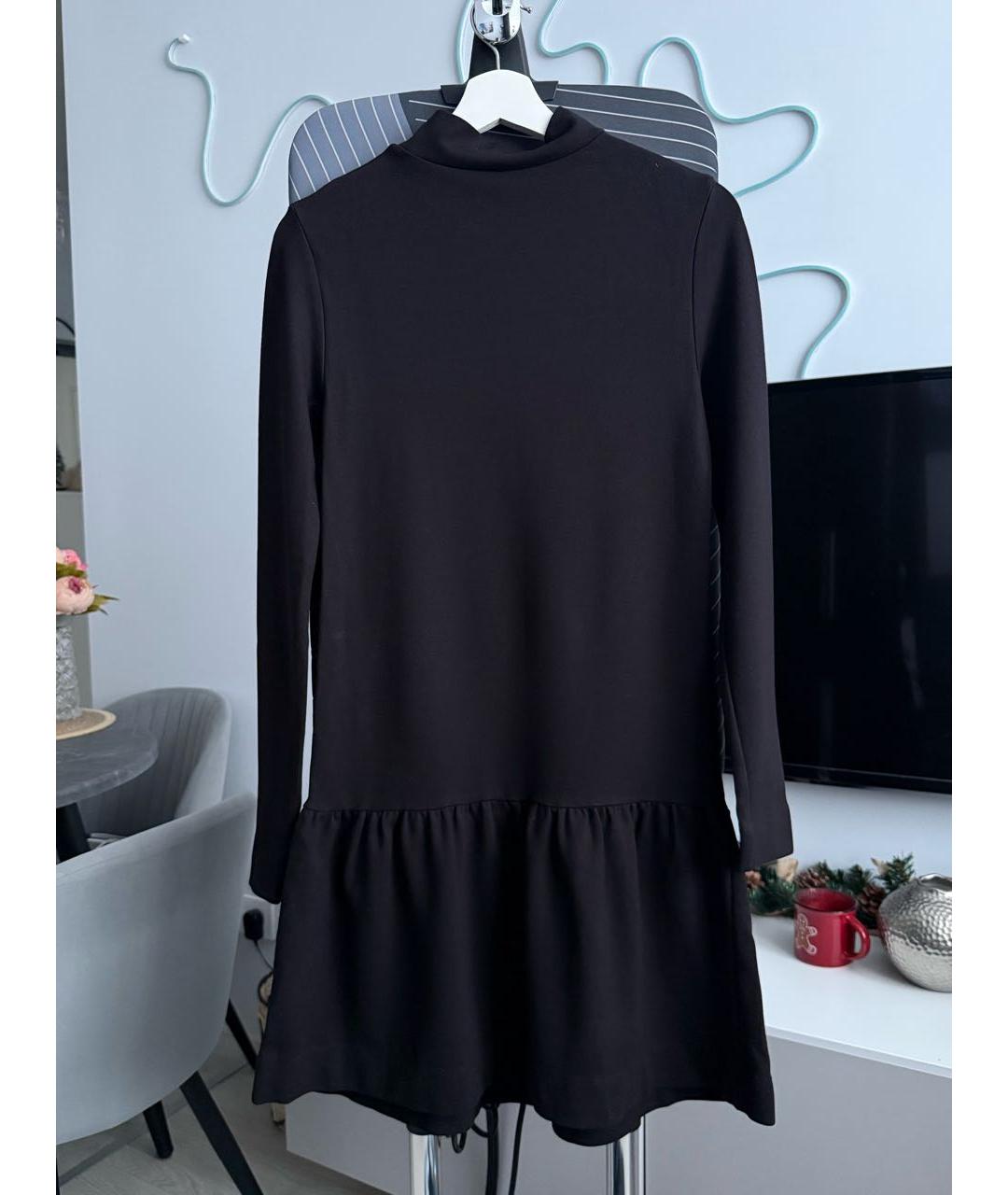 LOVE MOSCHINO Черное вискозное повседневное платье, фото 2