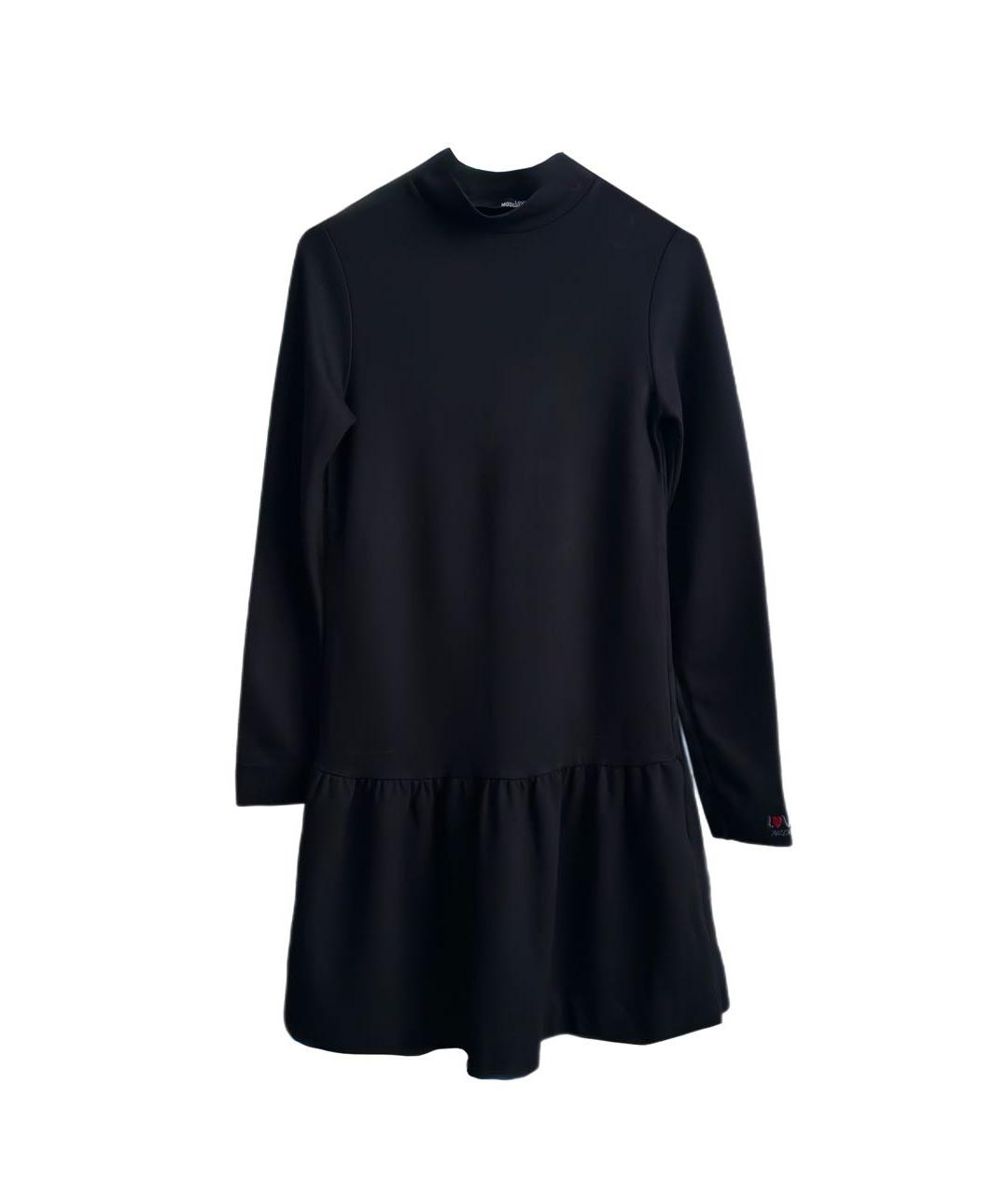 LOVE MOSCHINO Черное вискозное повседневное платье, фото 7