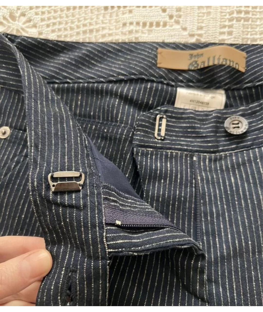 JOHN GALLIANO Черные прямые брюки, фото 6