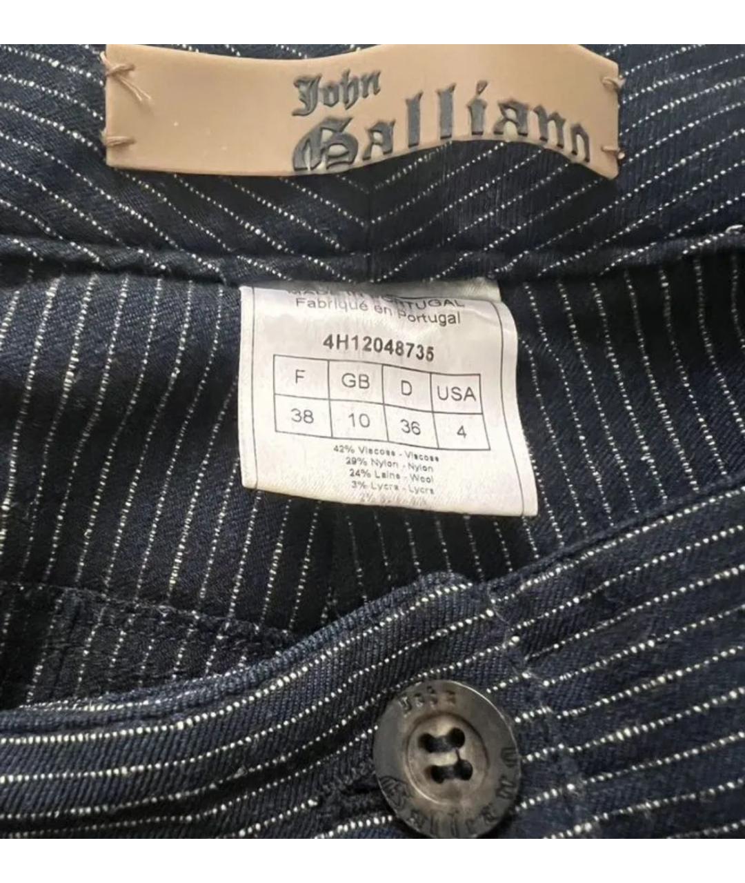 JOHN GALLIANO Черные прямые брюки, фото 7