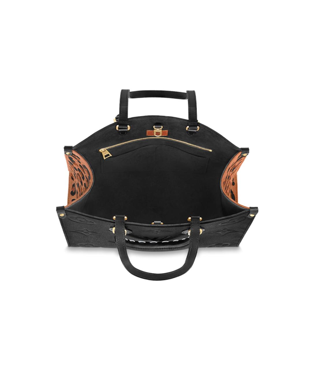 LOUIS VUITTON Черная кожаная сумка тоут, фото 3