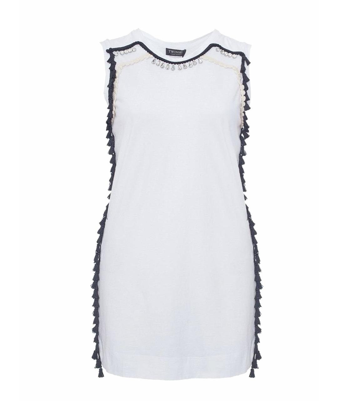 TWIN-SET Белая хлопковая майка, фото 1