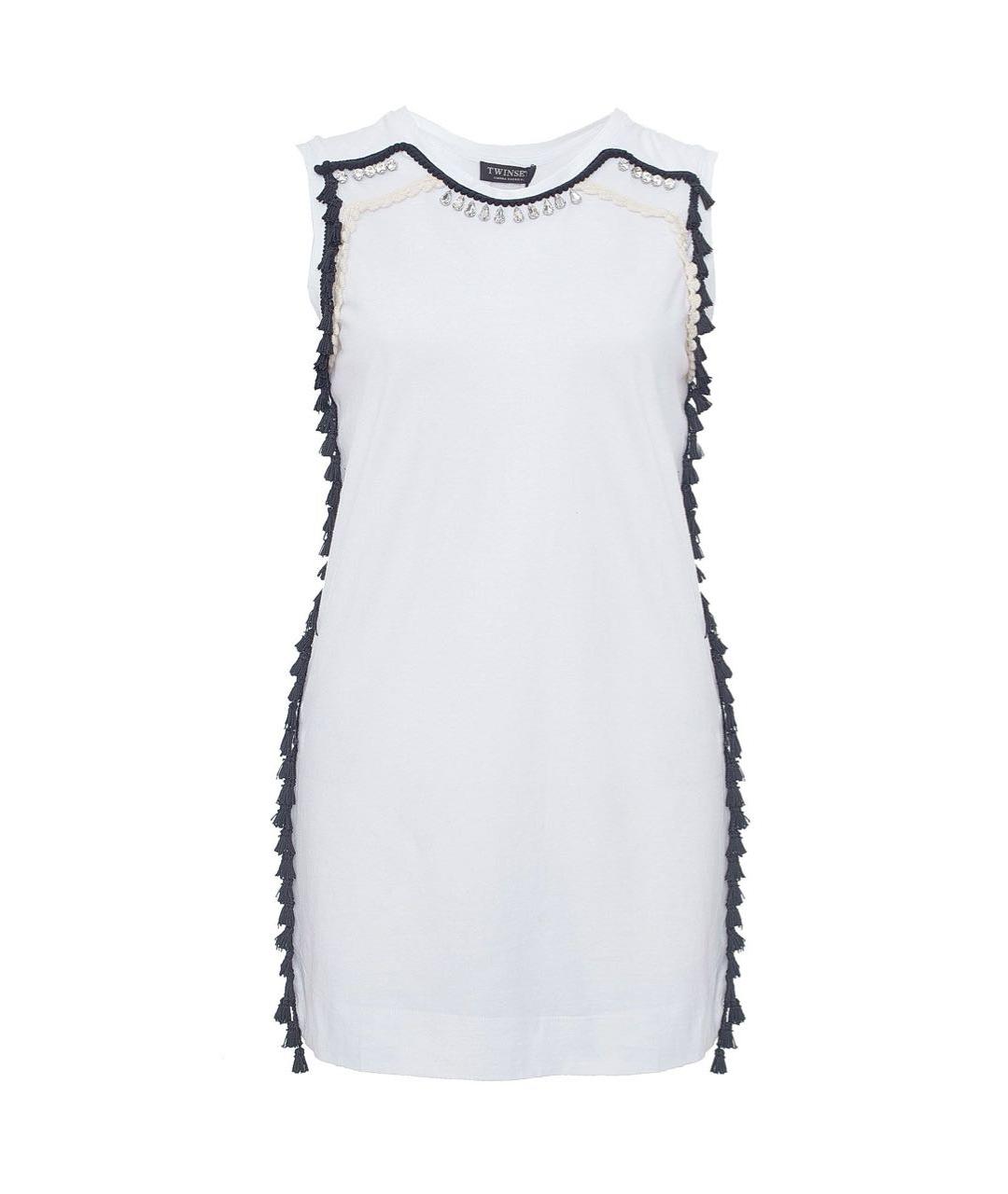 TWIN-SET Белая хлопковая майка, фото 8