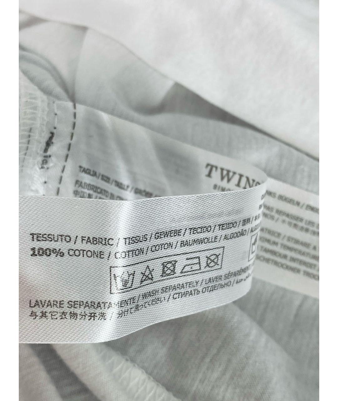 TWIN-SET Белая хлопковая майка, фото 6