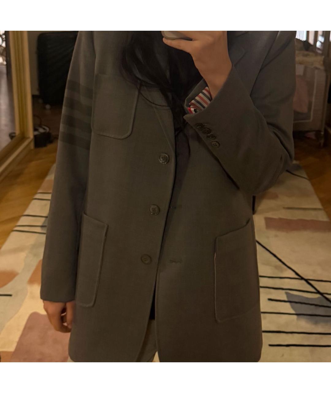 THOM BROWNE Антрацитовый пиджак, фото 4