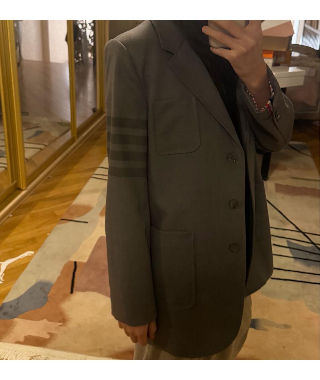 THOM BROWNE Антрацитовый пиджак, фото 3