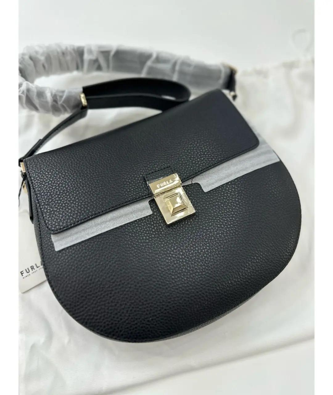 FURLA Черная кожаная сумка через плечо, фото 5