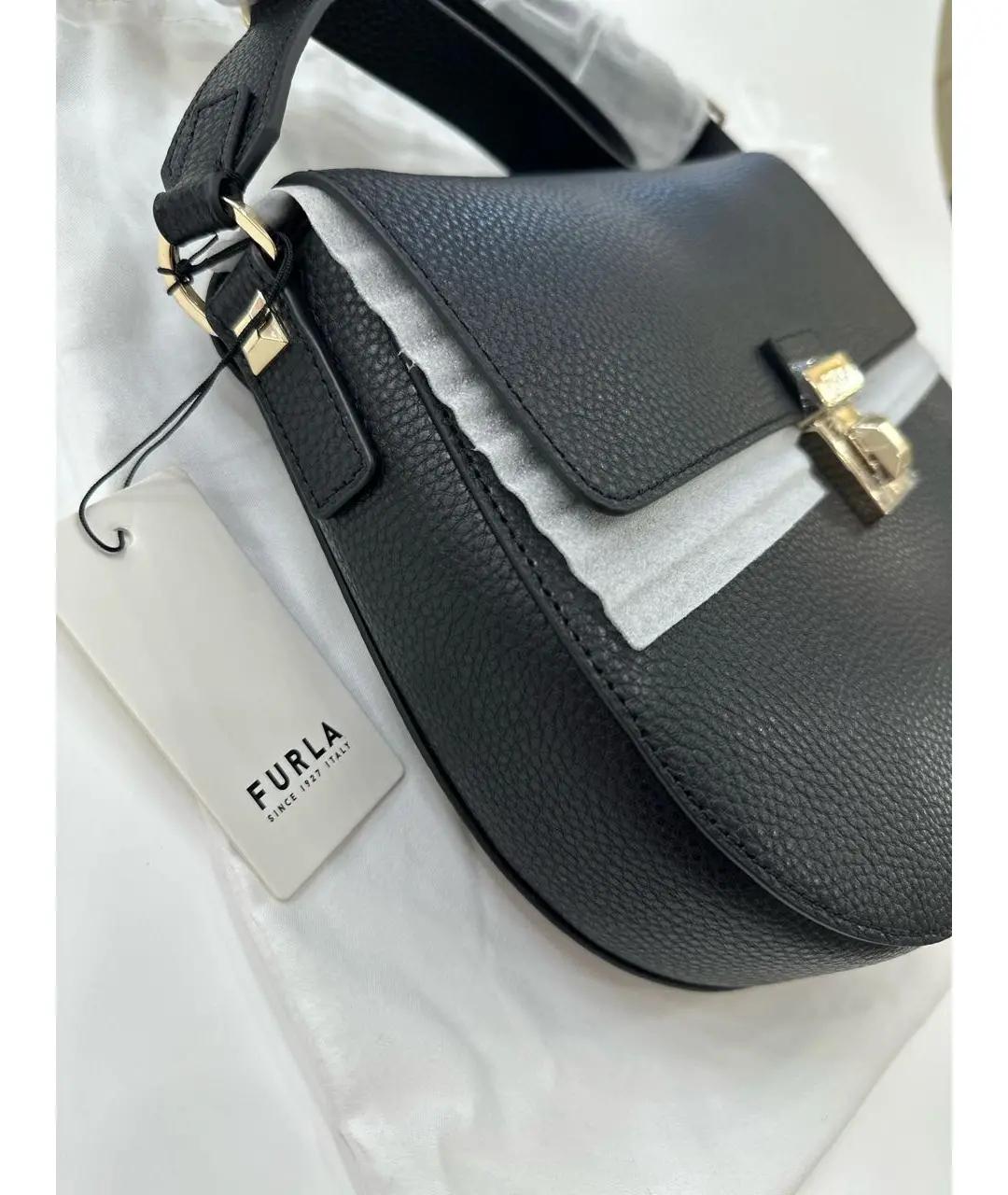 FURLA Черная кожаная сумка через плечо, фото 4