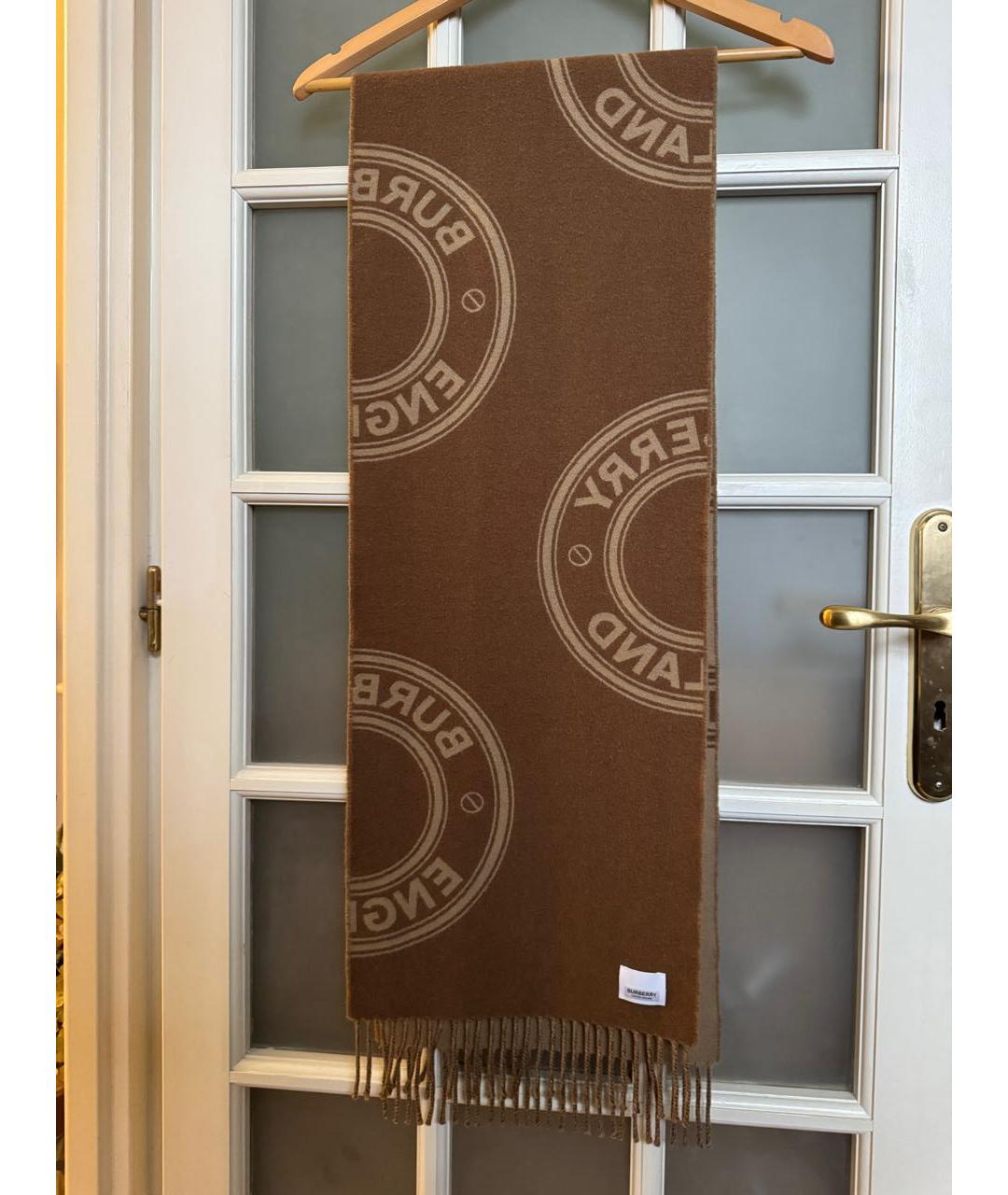 BURBERRY Бежевый шерстяной шарф, фото 4