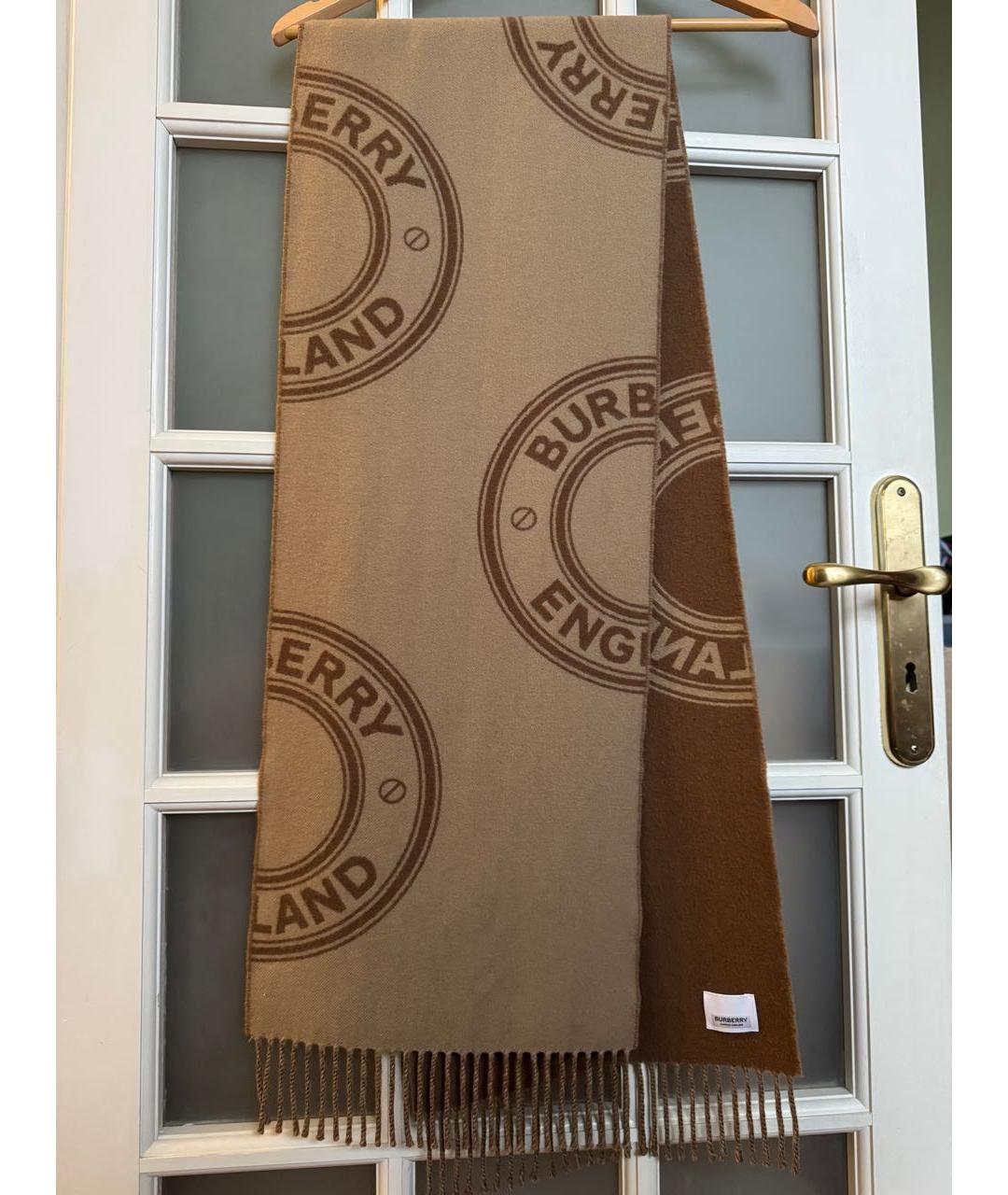 BURBERRY Бежевый шерстяной шарф, фото 5