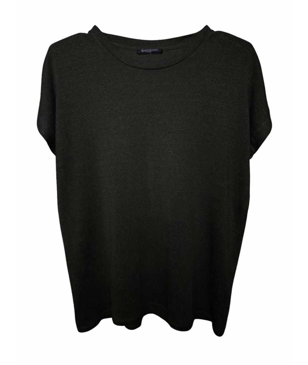 BALMAIN Зеленая вискозная футболка, фото 1