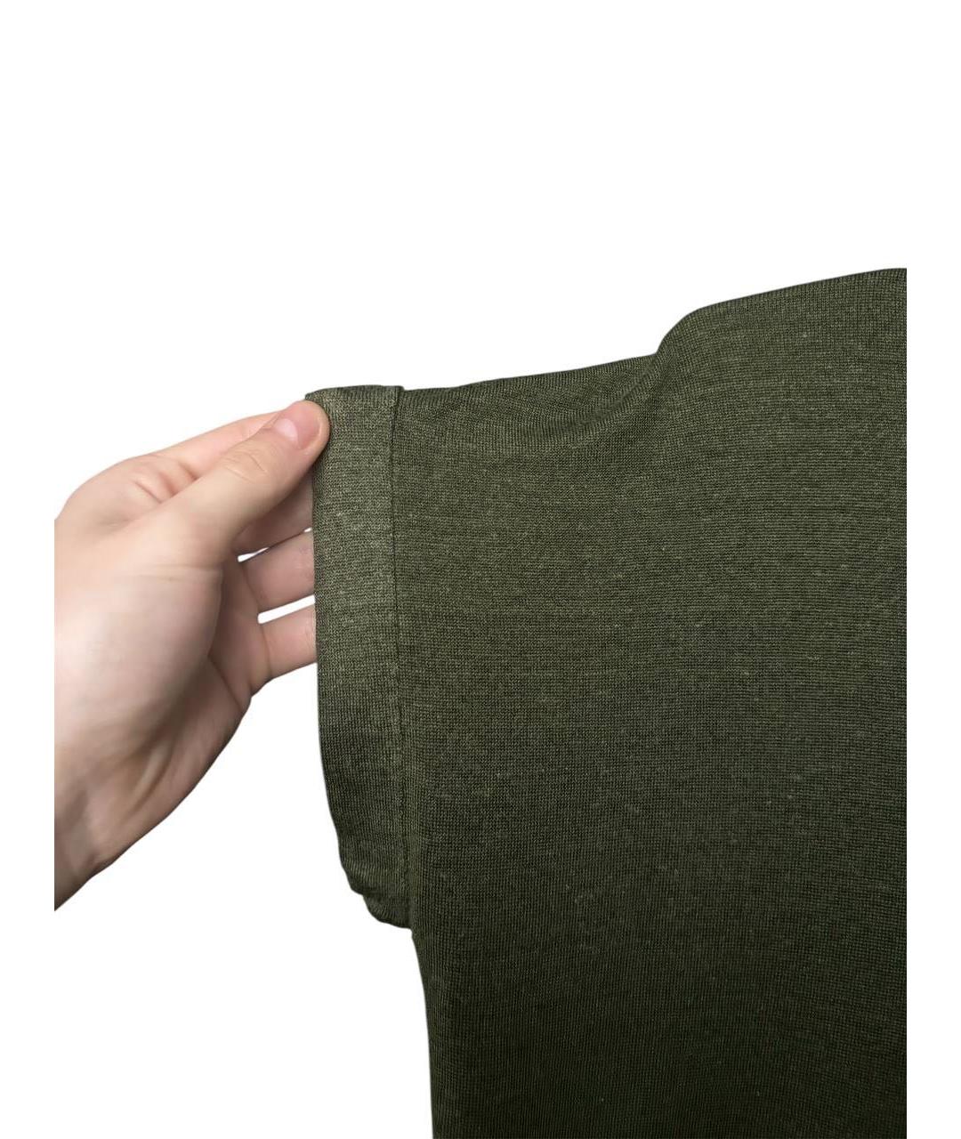 BALMAIN Зеленая вискозная футболка, фото 3