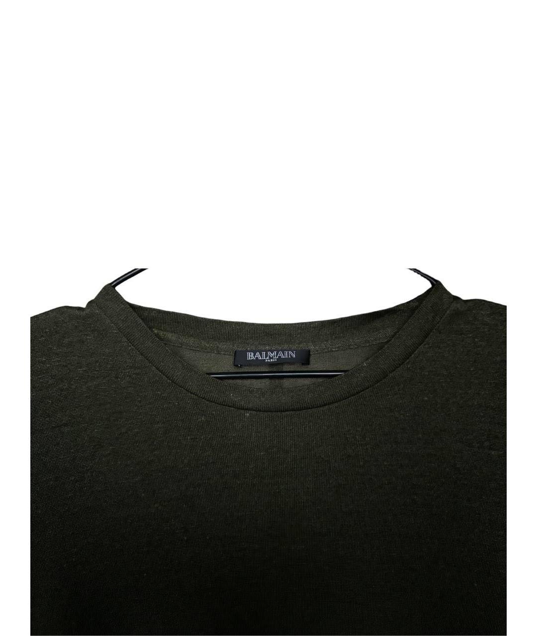 BALMAIN Зеленая вискозная футболка, фото 5