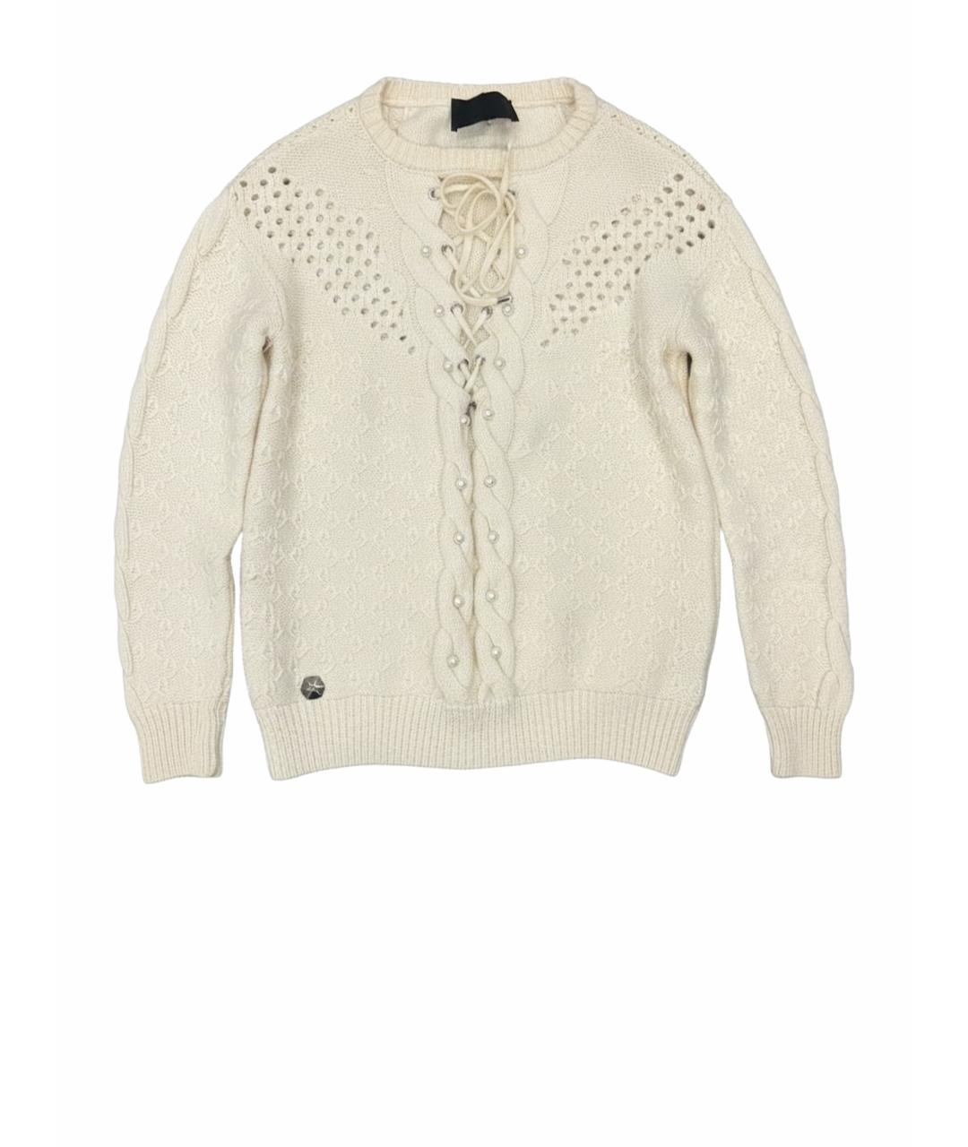 PHILIPP PLEIN Белый шерстяной джемпер / свитер, фото 1