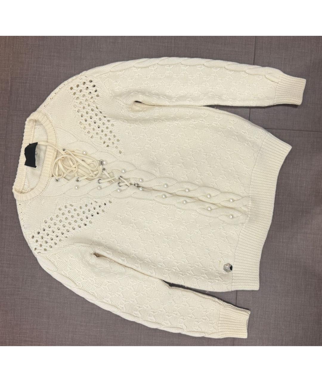 PHILIPP PLEIN Белый шерстяной джемпер / свитер, фото 9