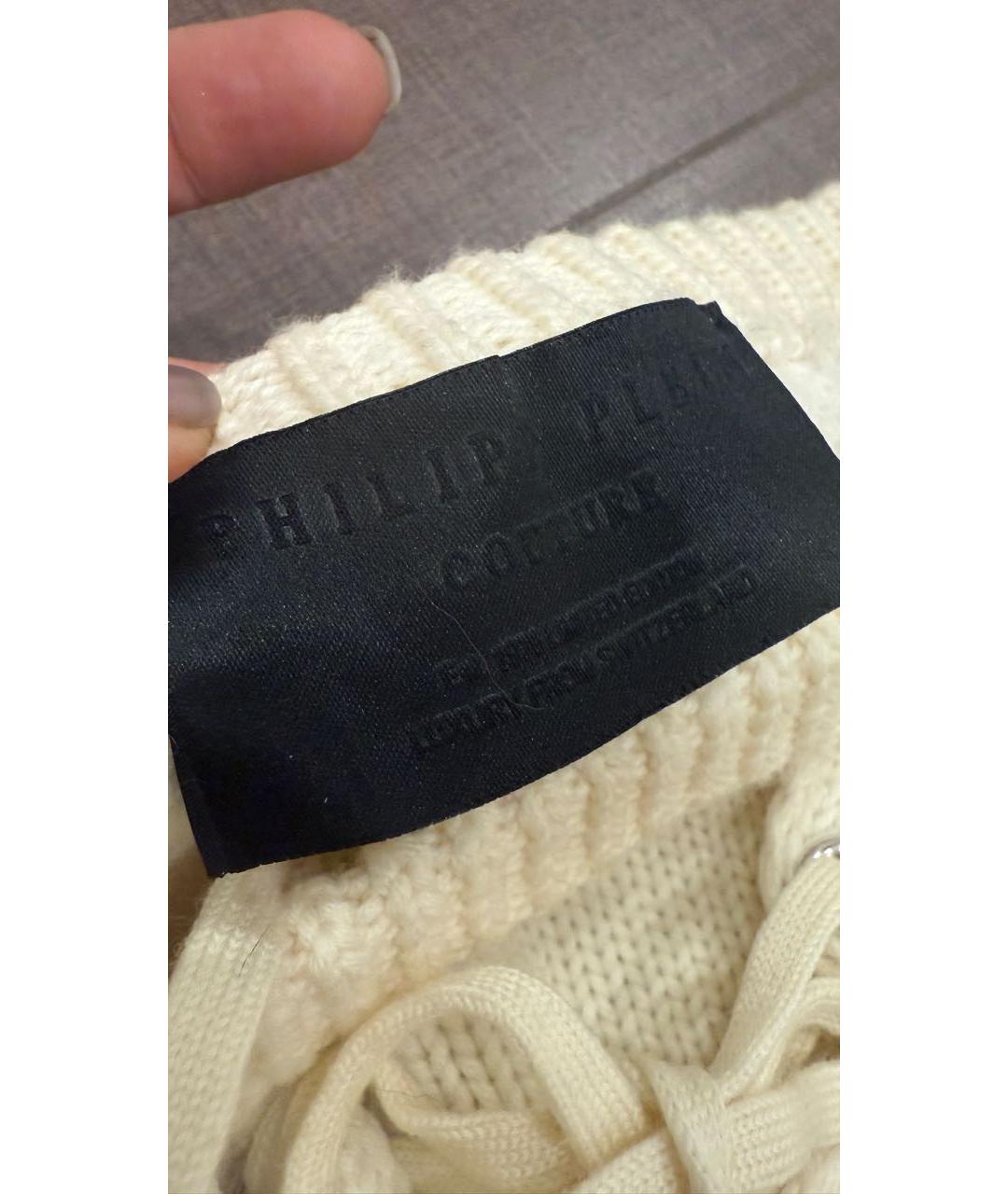 PHILIPP PLEIN Белый шерстяной джемпер / свитер, фото 8