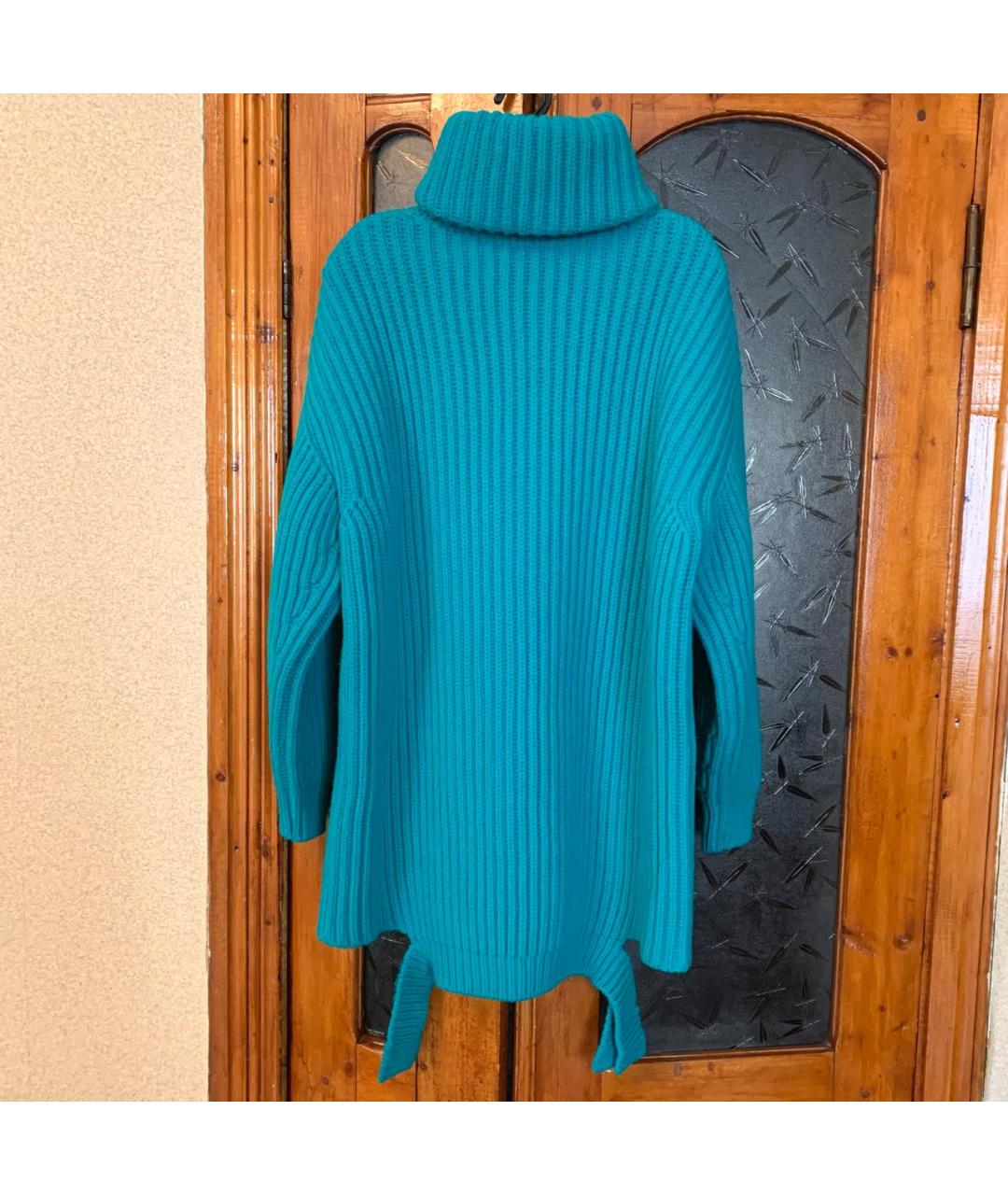 BALENCIAGA Бирюзовый шерстяной джемпер / свитер, фото 2