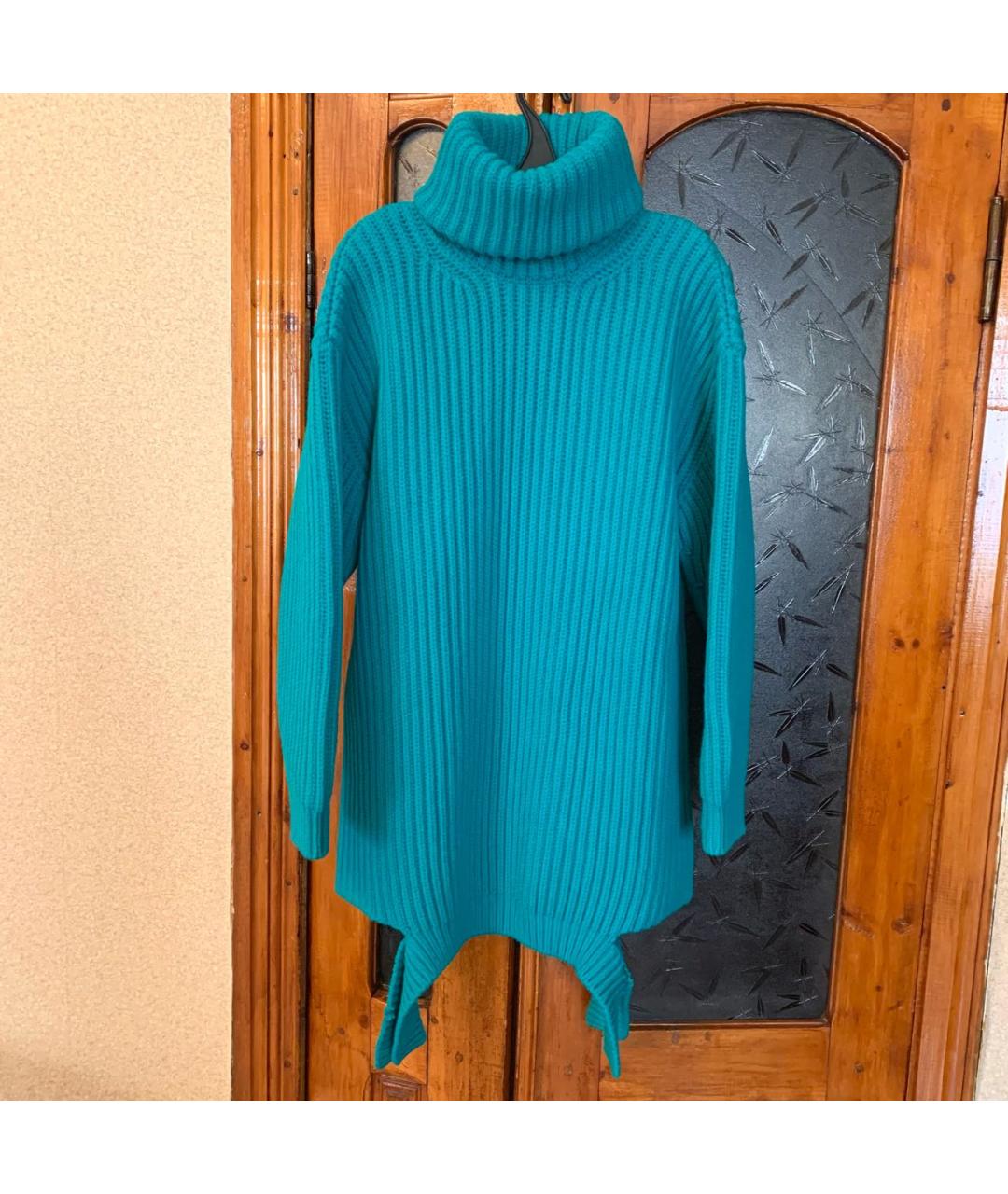 BALENCIAGA Бирюзовый шерстяной джемпер / свитер, фото 7