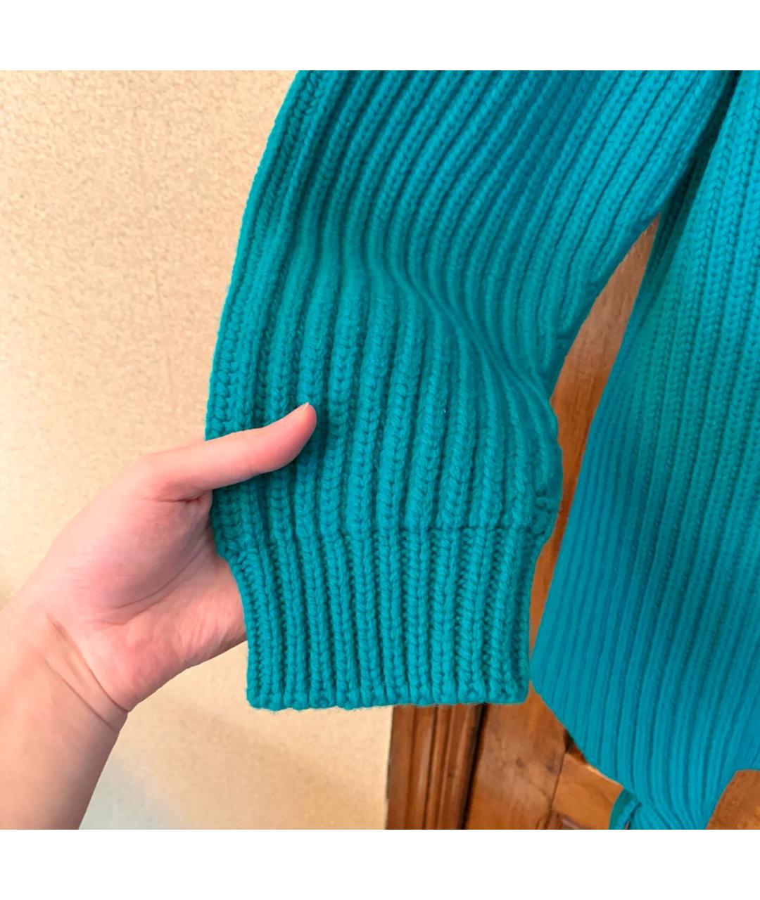 BALENCIAGA Бирюзовый шерстяной джемпер / свитер, фото 5