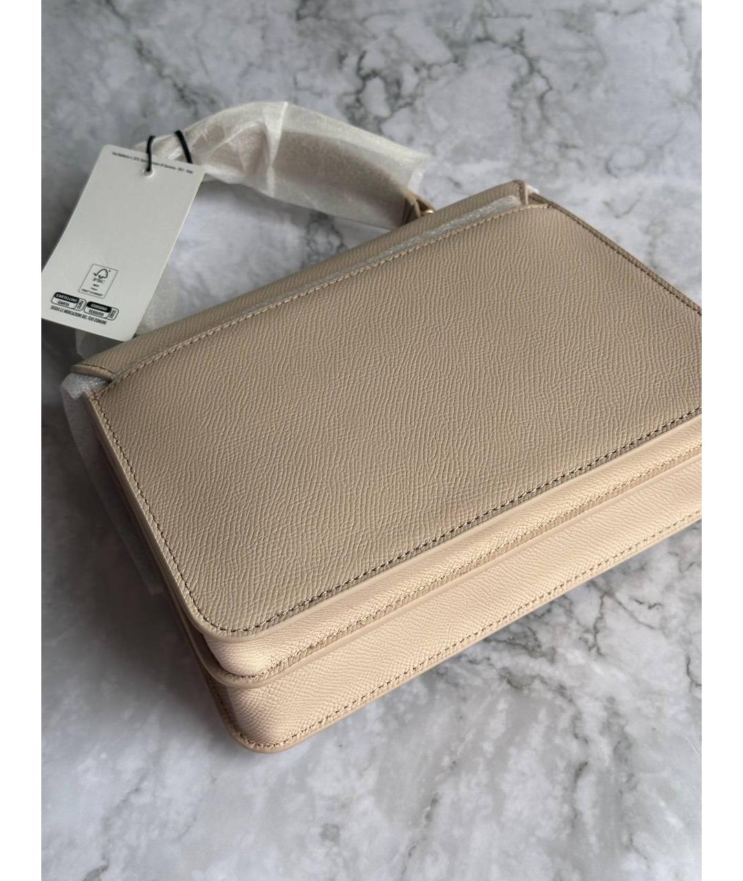 FURLA Бежевая кожаная сумка через плечо, фото 4