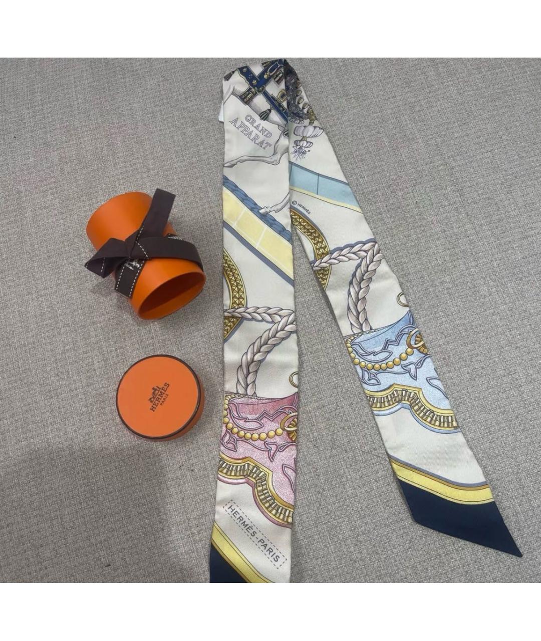 HERMES Мульти шелковый платок, фото 4