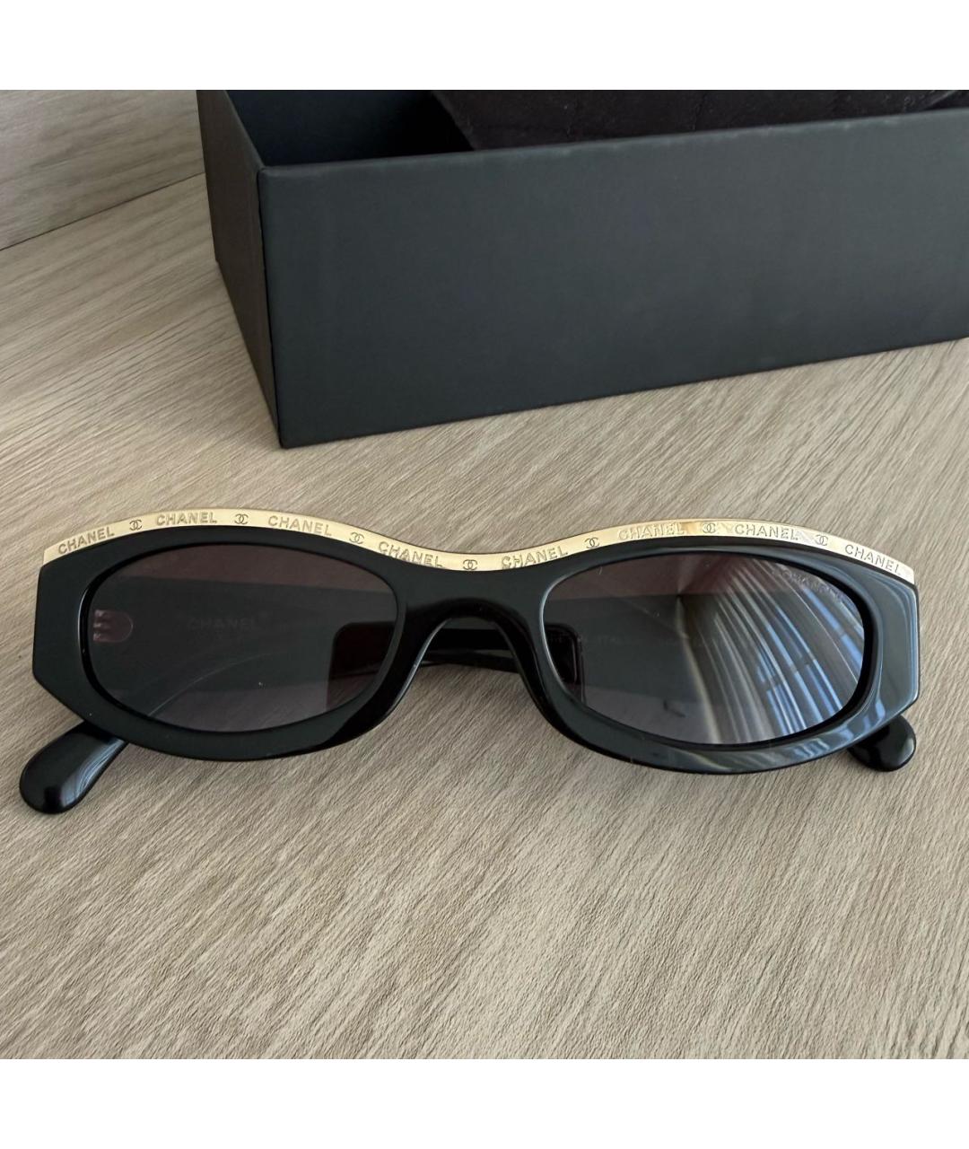 CHANEL Черные пластиковые солнцезащитные очки, фото 8