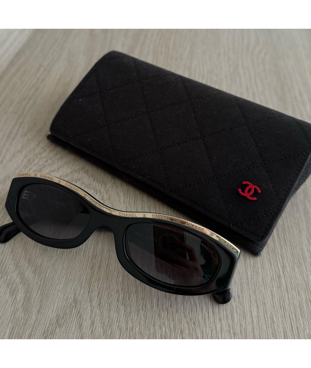 CHANEL Черные пластиковые солнцезащитные очки, фото 5