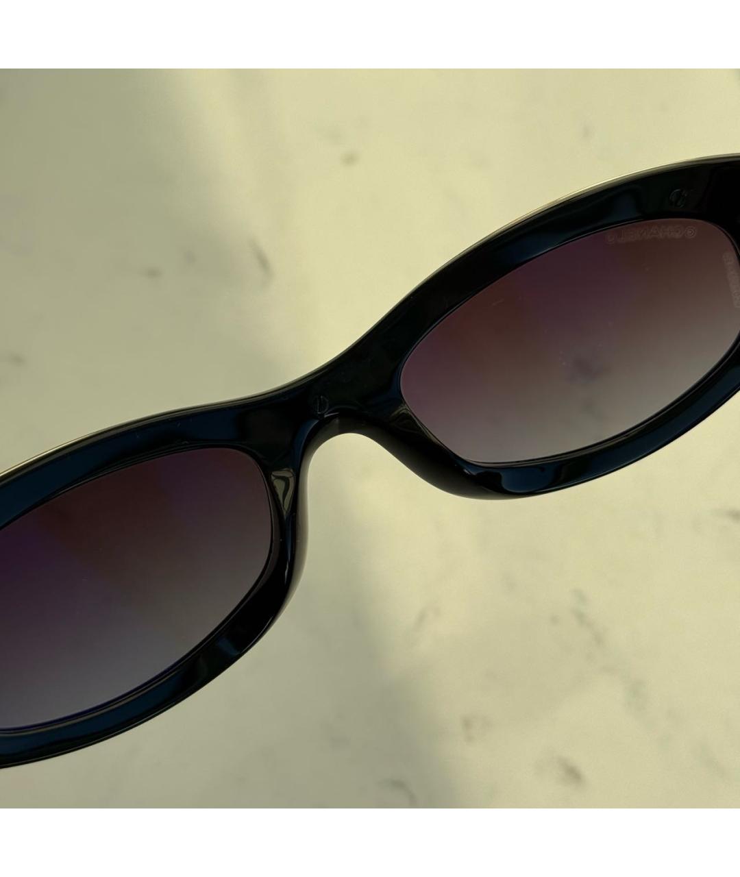 CHANEL Черные пластиковые солнцезащитные очки, фото 6