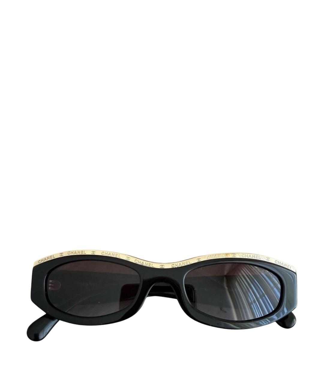 CHANEL Черные пластиковые солнцезащитные очки, фото 1