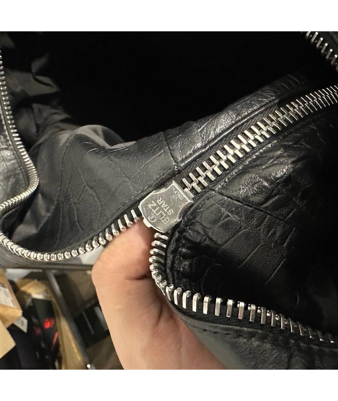 GIUSEPPE ZANOTTI DESIGN Черная кожаная куртка, фото 4