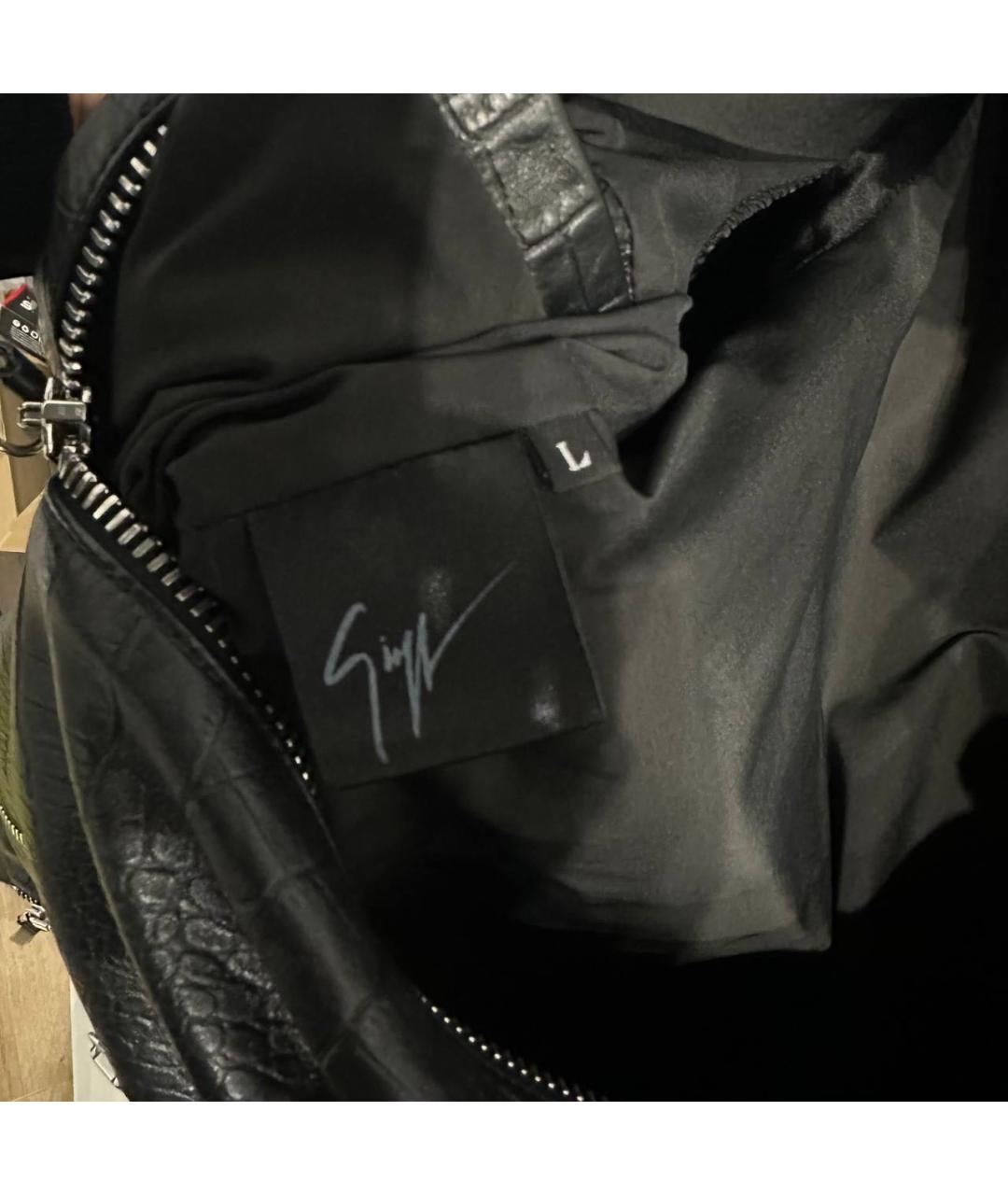 GIUSEPPE ZANOTTI DESIGN Черная кожаная куртка, фото 5