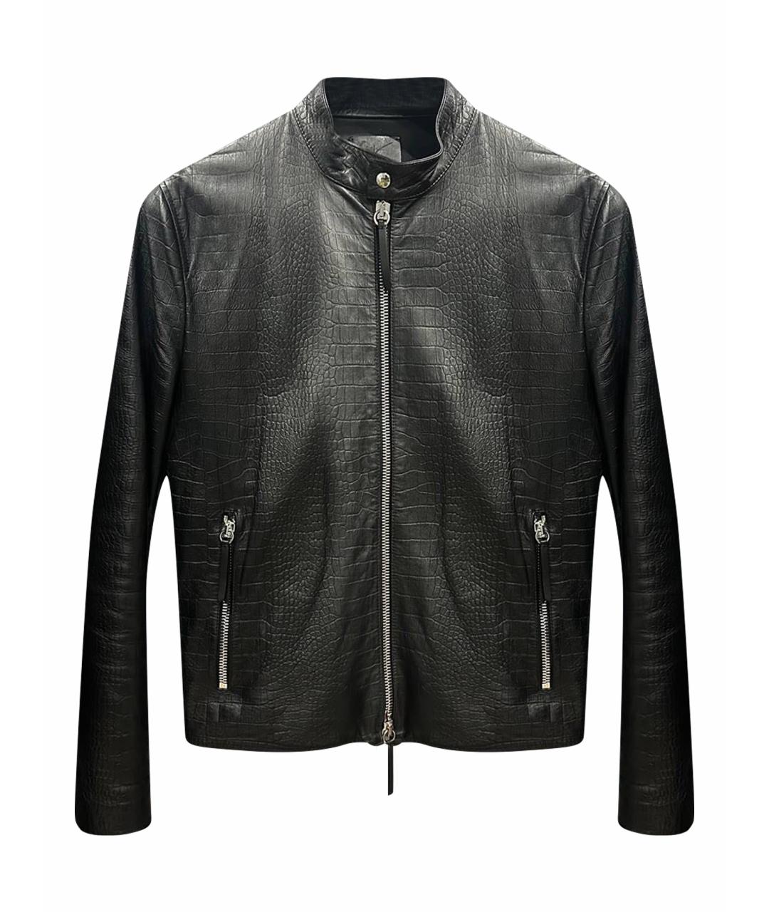 GIUSEPPE ZANOTTI DESIGN Черная кожаная куртка, фото 1