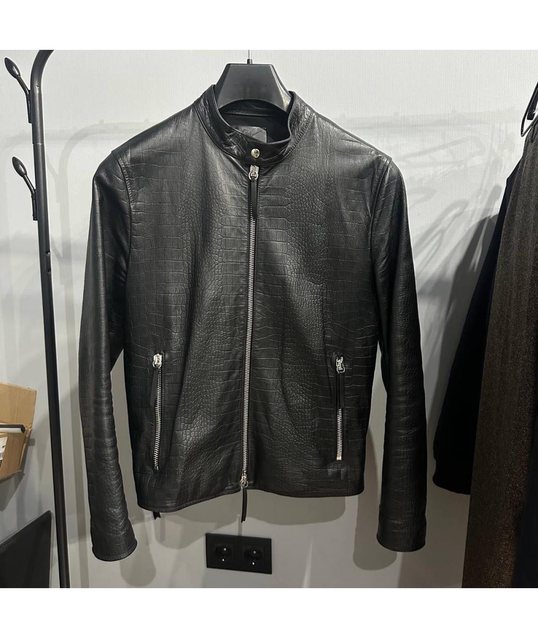GIUSEPPE ZANOTTI DESIGN Черная кожаная куртка, фото 8