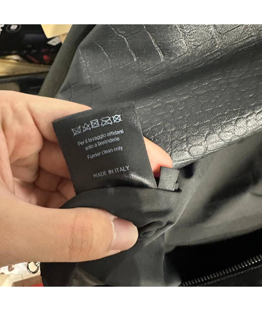 GIUSEPPE ZANOTTI DESIGN Черная кожаная куртка, фото 6