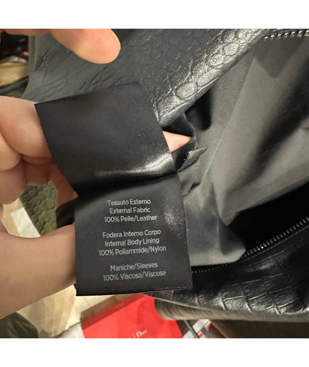 GIUSEPPE ZANOTTI DESIGN Черная кожаная куртка, фото 7