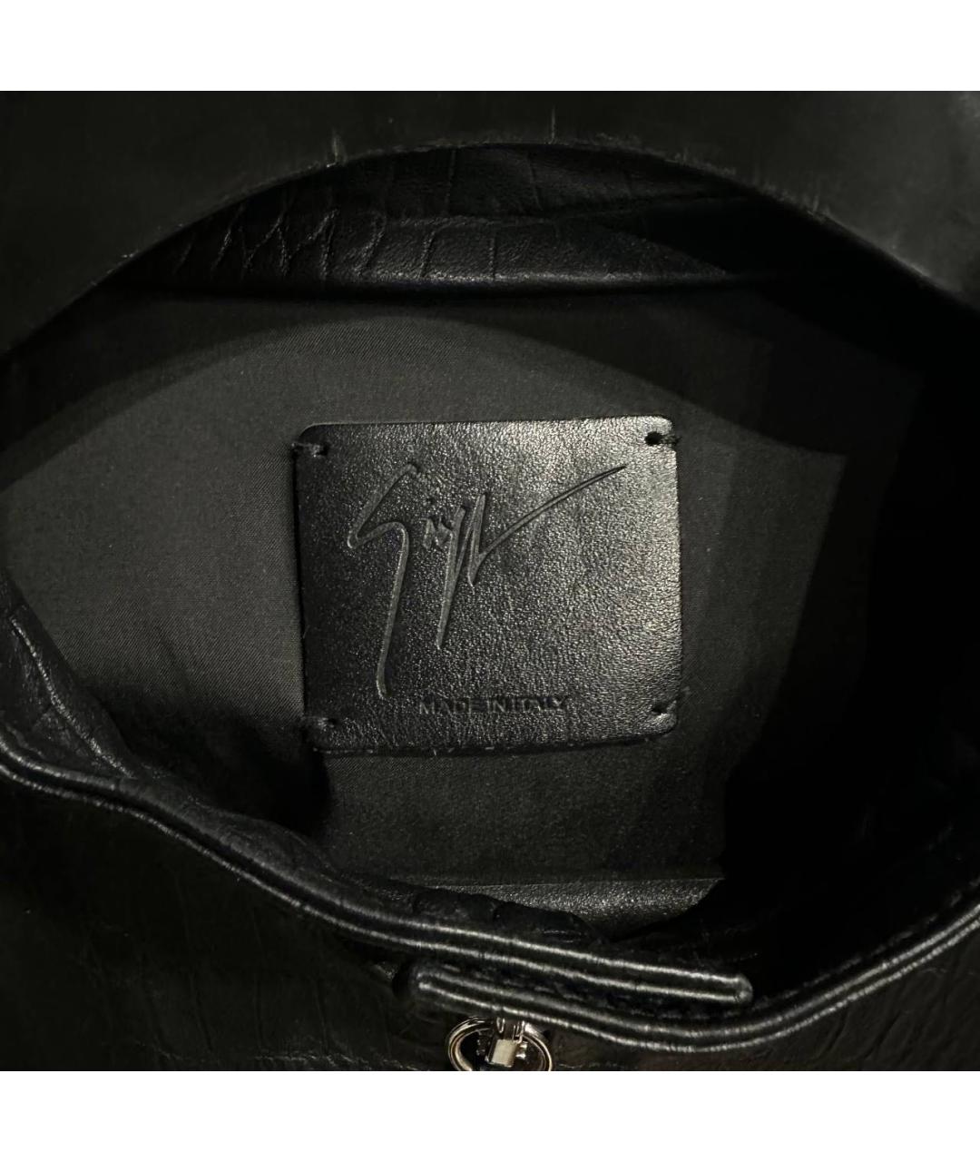 GIUSEPPE ZANOTTI DESIGN Черная кожаная куртка, фото 3