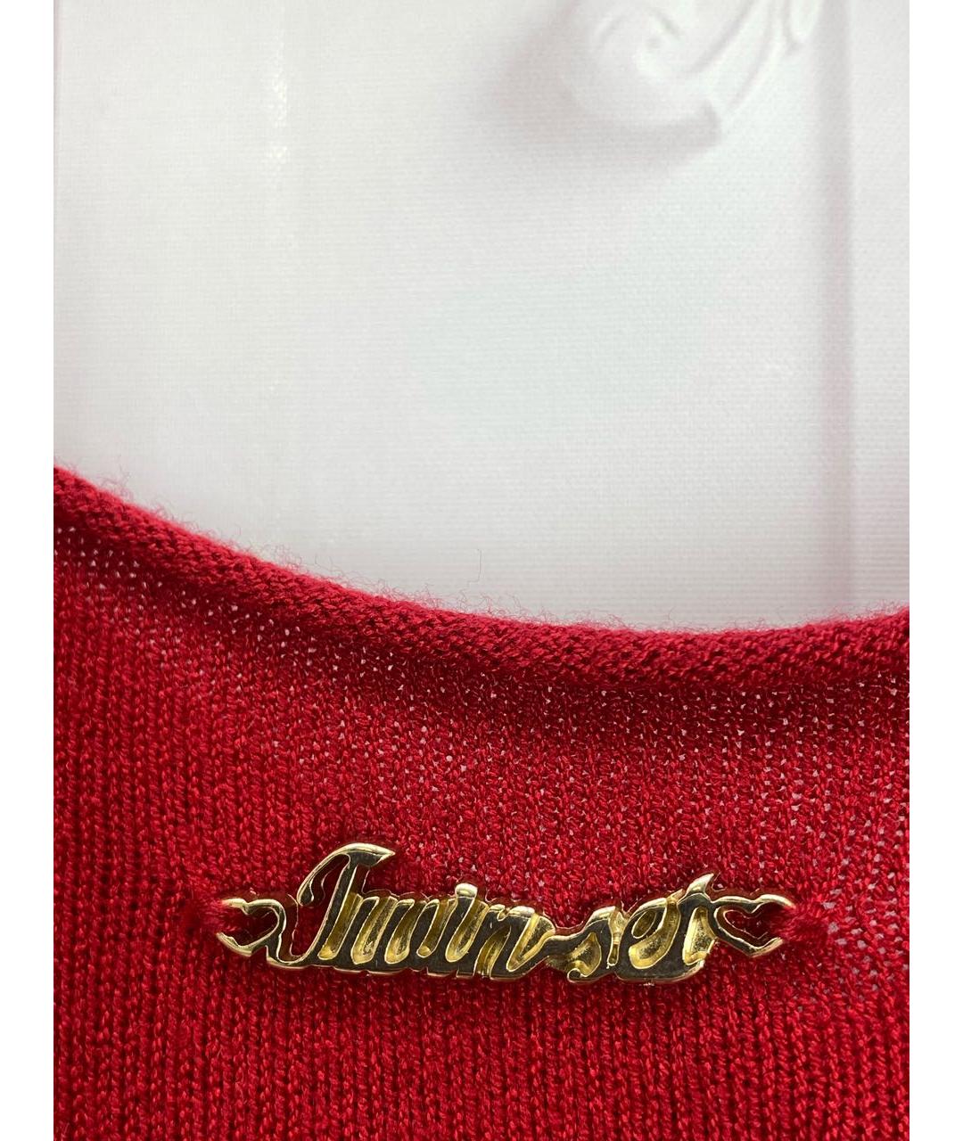 TWIN-SET Красное вискозное повседневное платье, фото 4