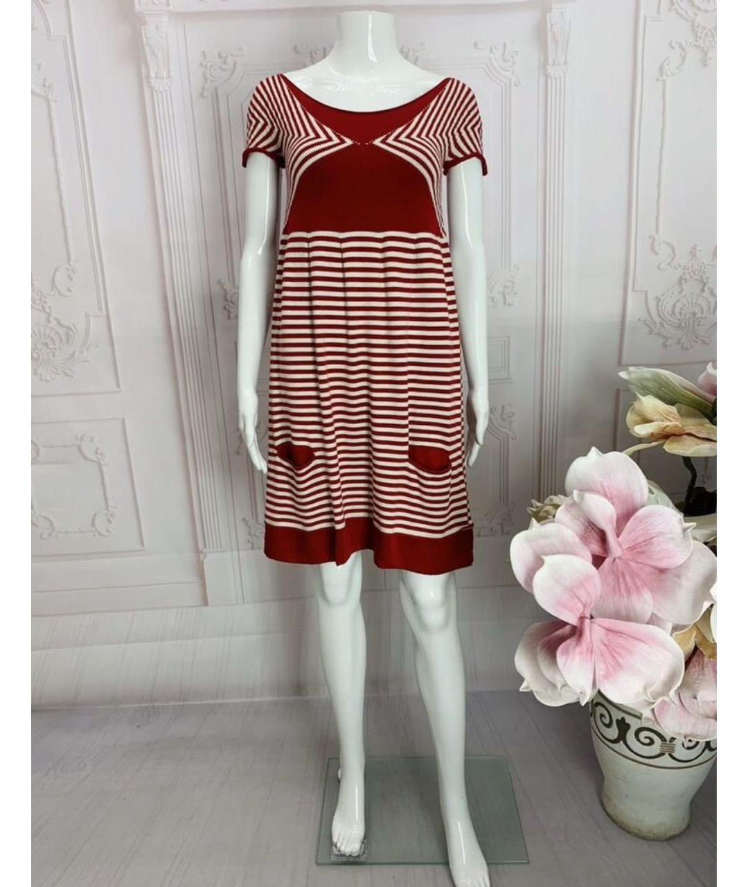 TWIN-SET Красное вискозное повседневное платье, фото 7