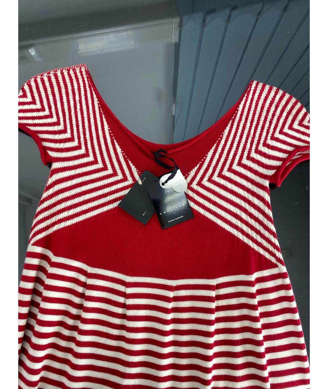 TWIN-SET Красное вискозное повседневное платье, фото 3