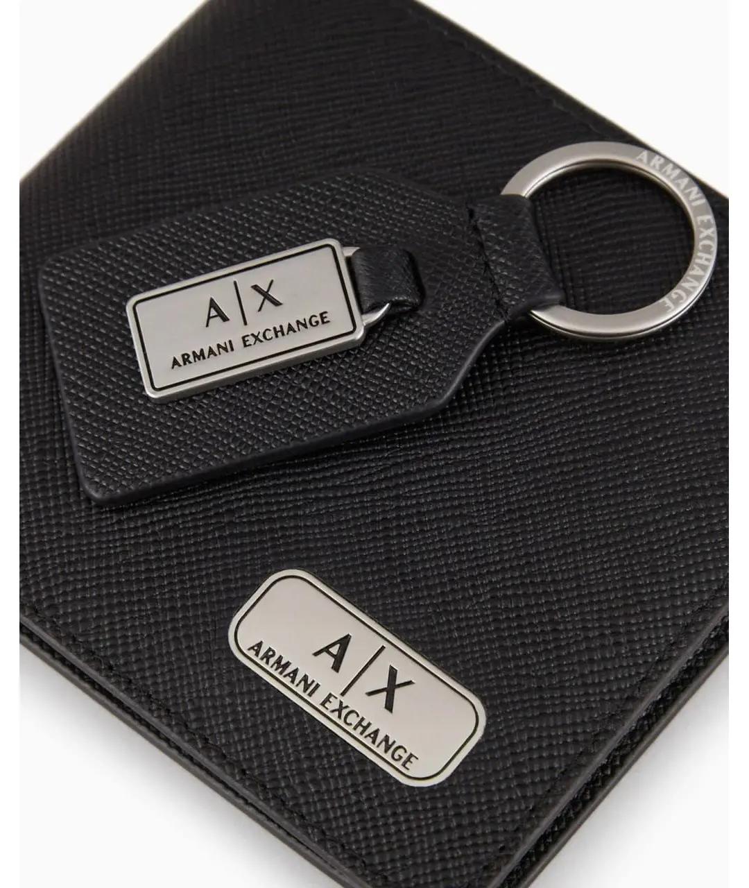 ARMANI EXCHANGE Черный кожаный кошелек, фото 2