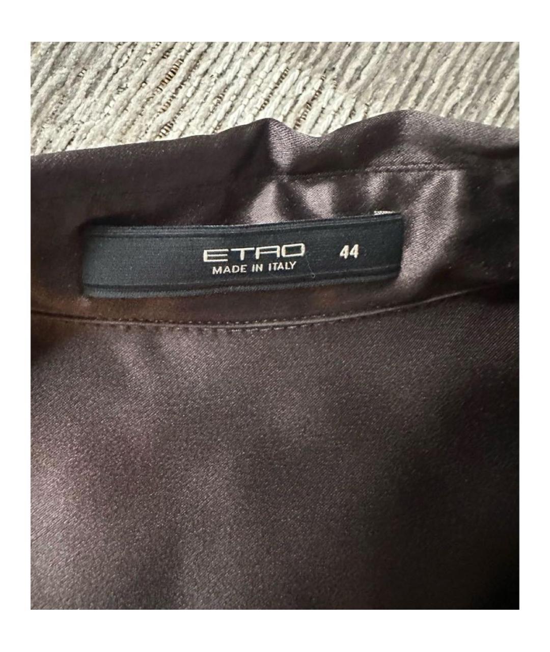 ETRO Коричневая шелковая блузы, фото 3