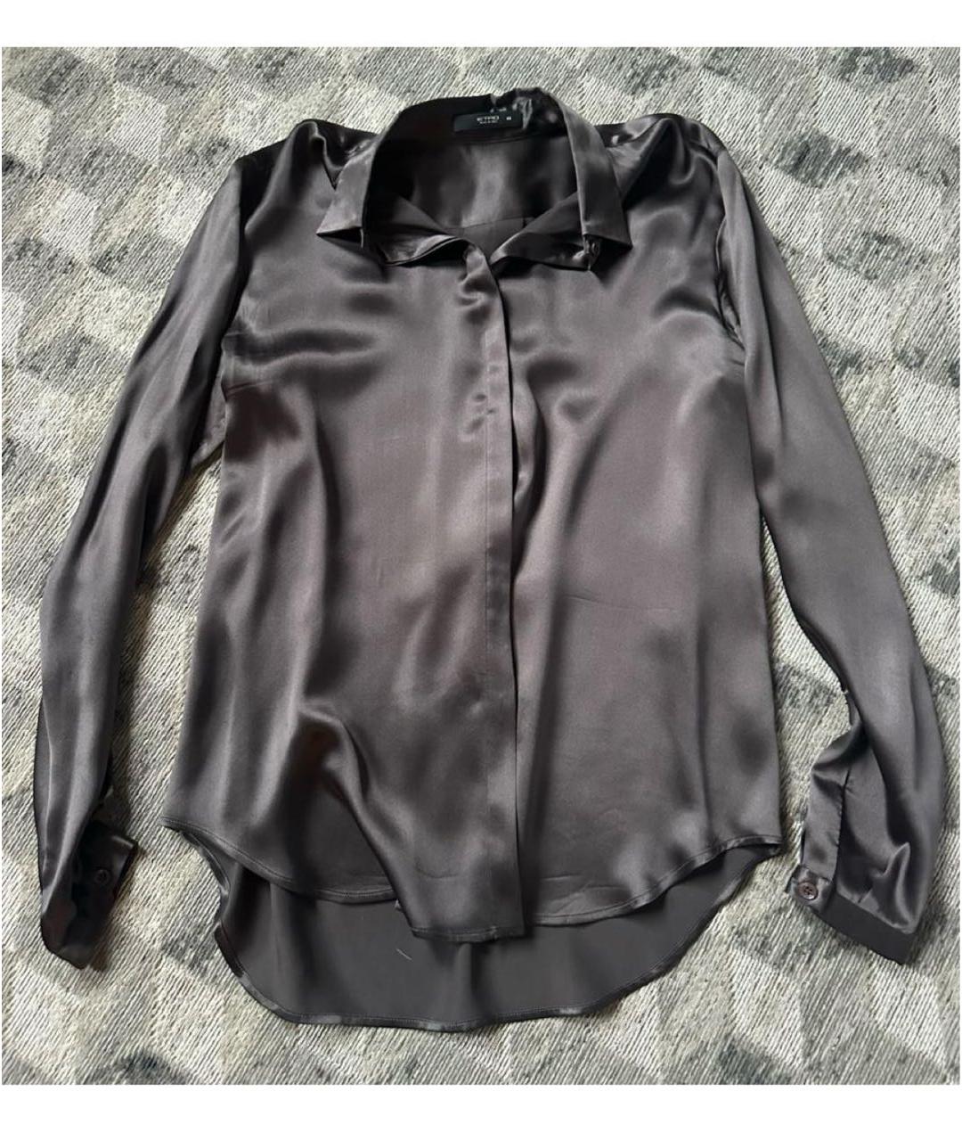 ETRO Коричневая шелковая блузы, фото 9