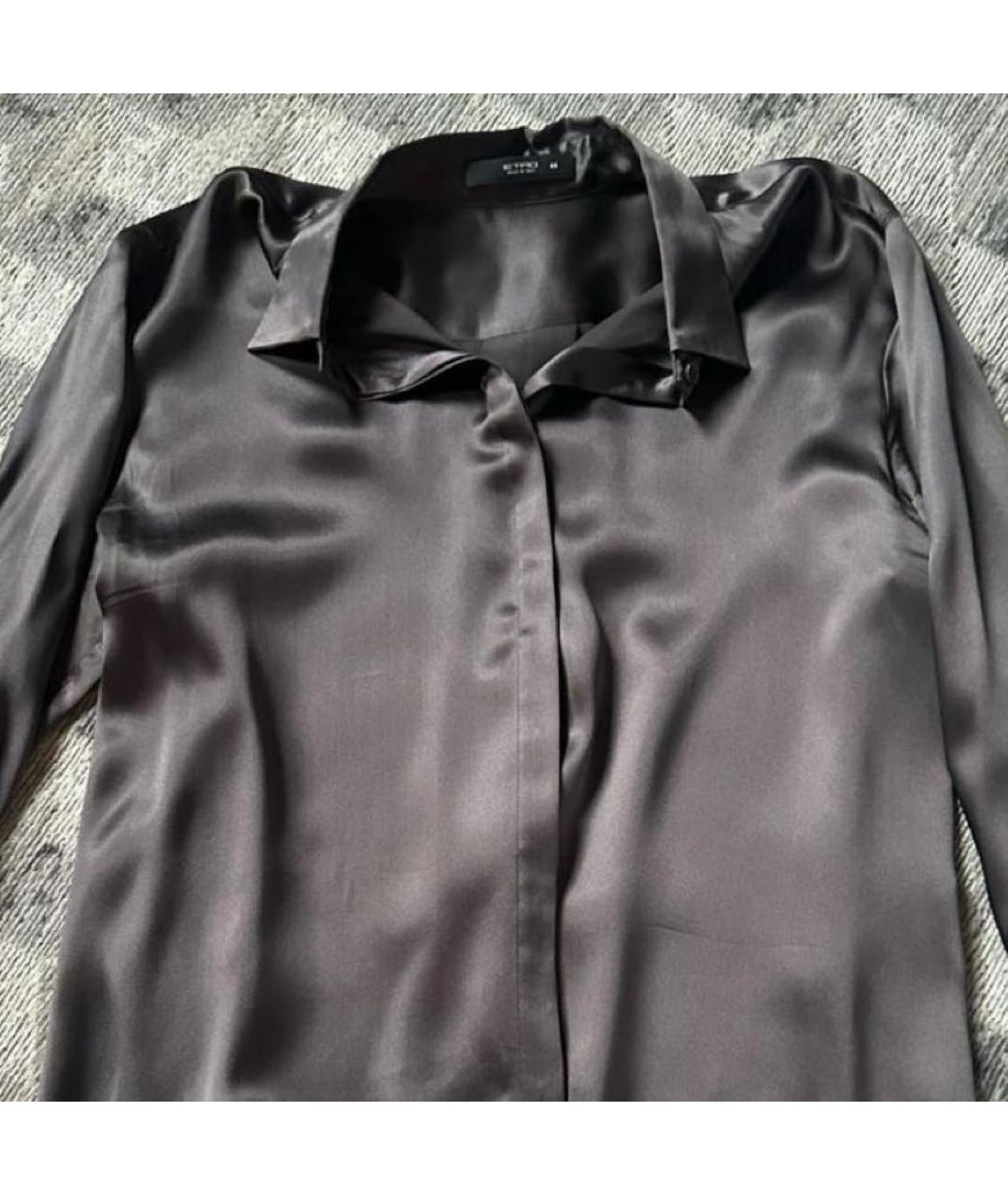 ETRO Коричневая шелковая блузы, фото 8