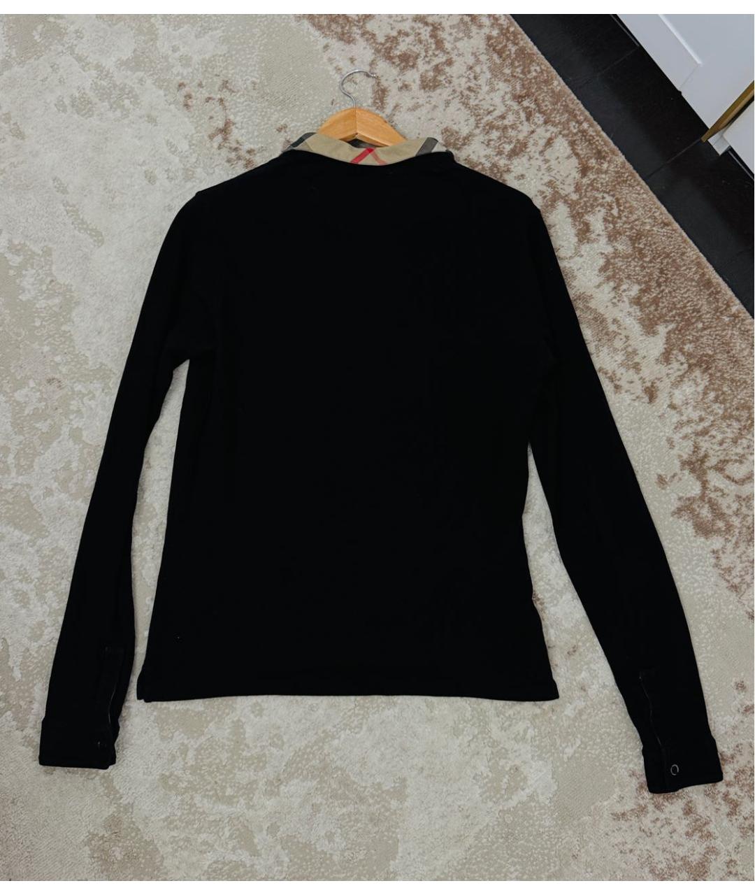 BURBERRY Черный хлопковый джемпер / свитер, фото 2