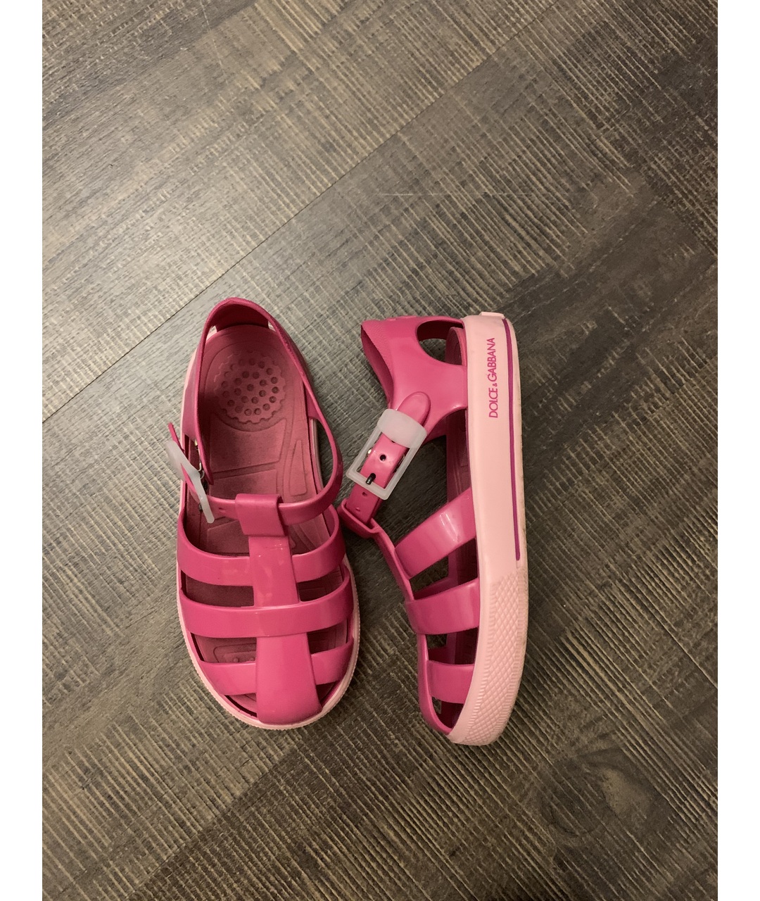 DOLCE & GABBANA KIDS Розовые резиновые сандалии и шлепанцы, фото 5
