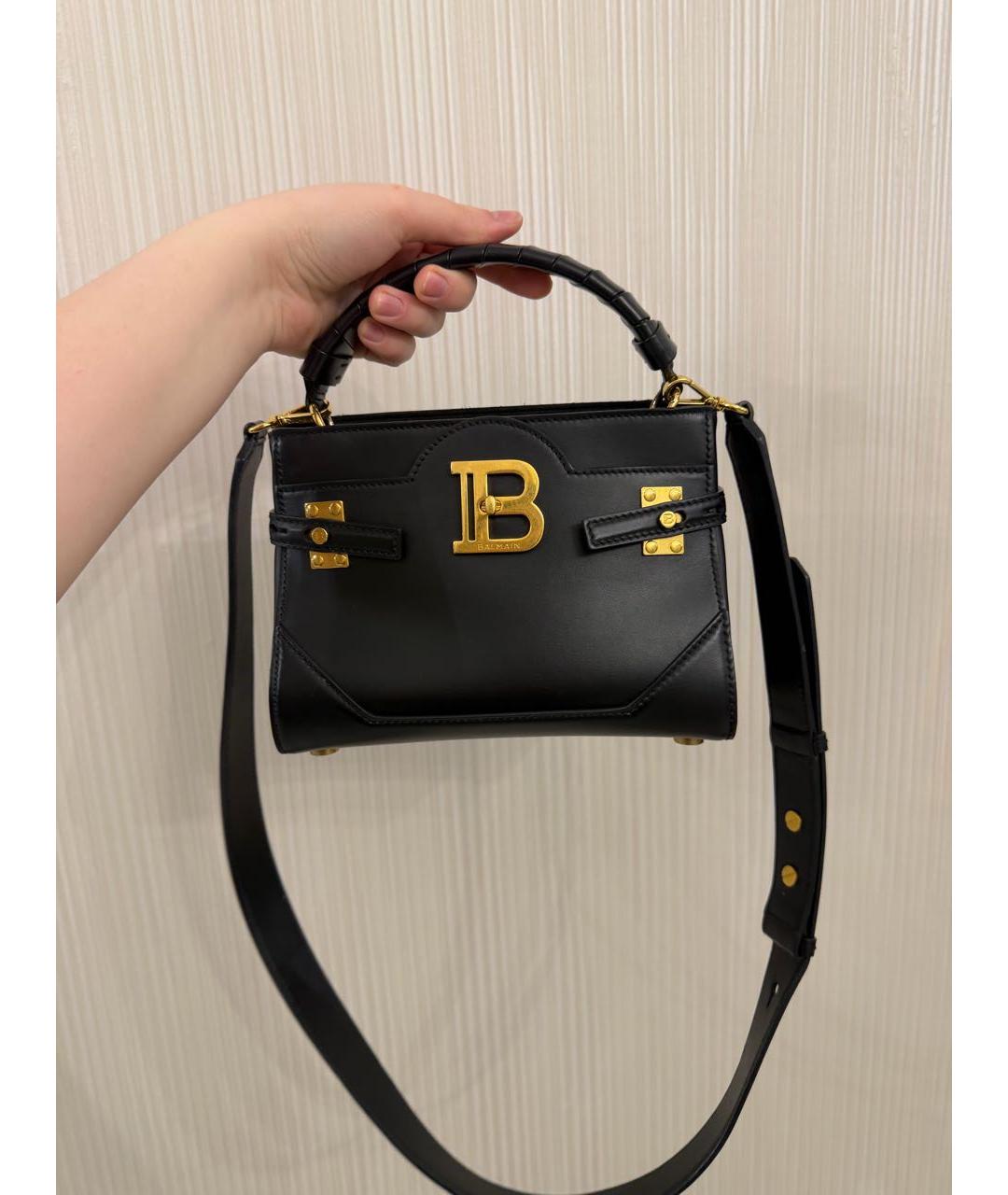 BALMAIN Черная кожаная сумка через плечо, фото 4