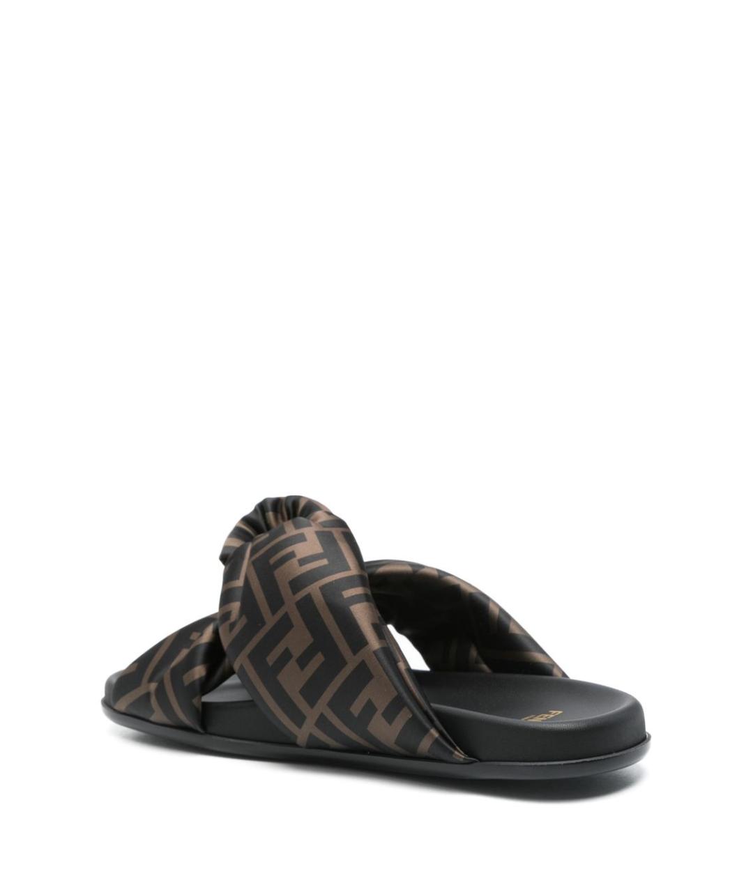 FENDI Коричневые синтетические сандалии, фото 2