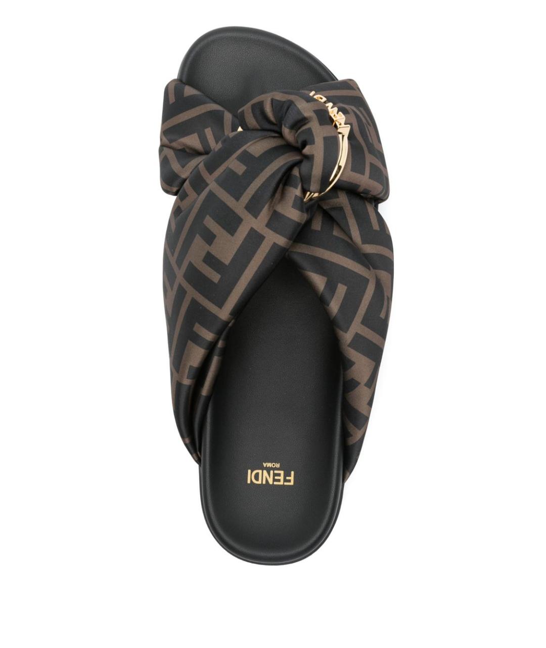 FENDI Коричневые синтетические сандалии, фото 3